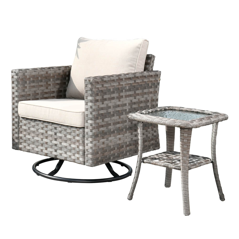 OVIOS Rocking Chair Outdoor Table and Chairs matching BBR broad handrails series