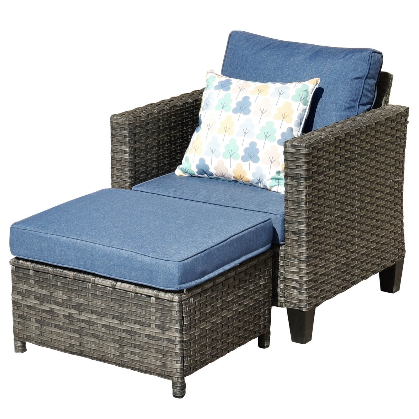 OVIOS Patio Vultros 8-Piece Conversation Set with 30'' Propane Fire Pit Table