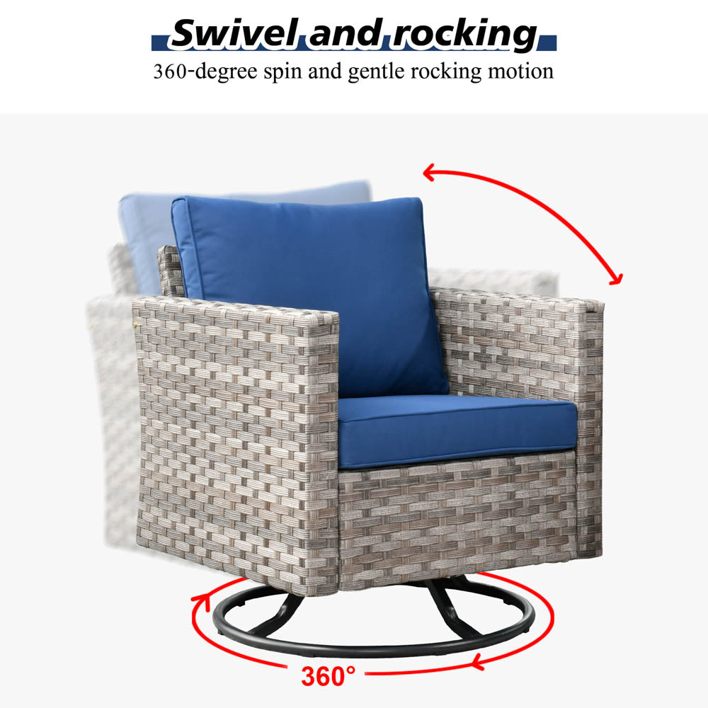 OVIOS Rocking Chair Outdoor Table and Chairs matching BBR broad handrails series