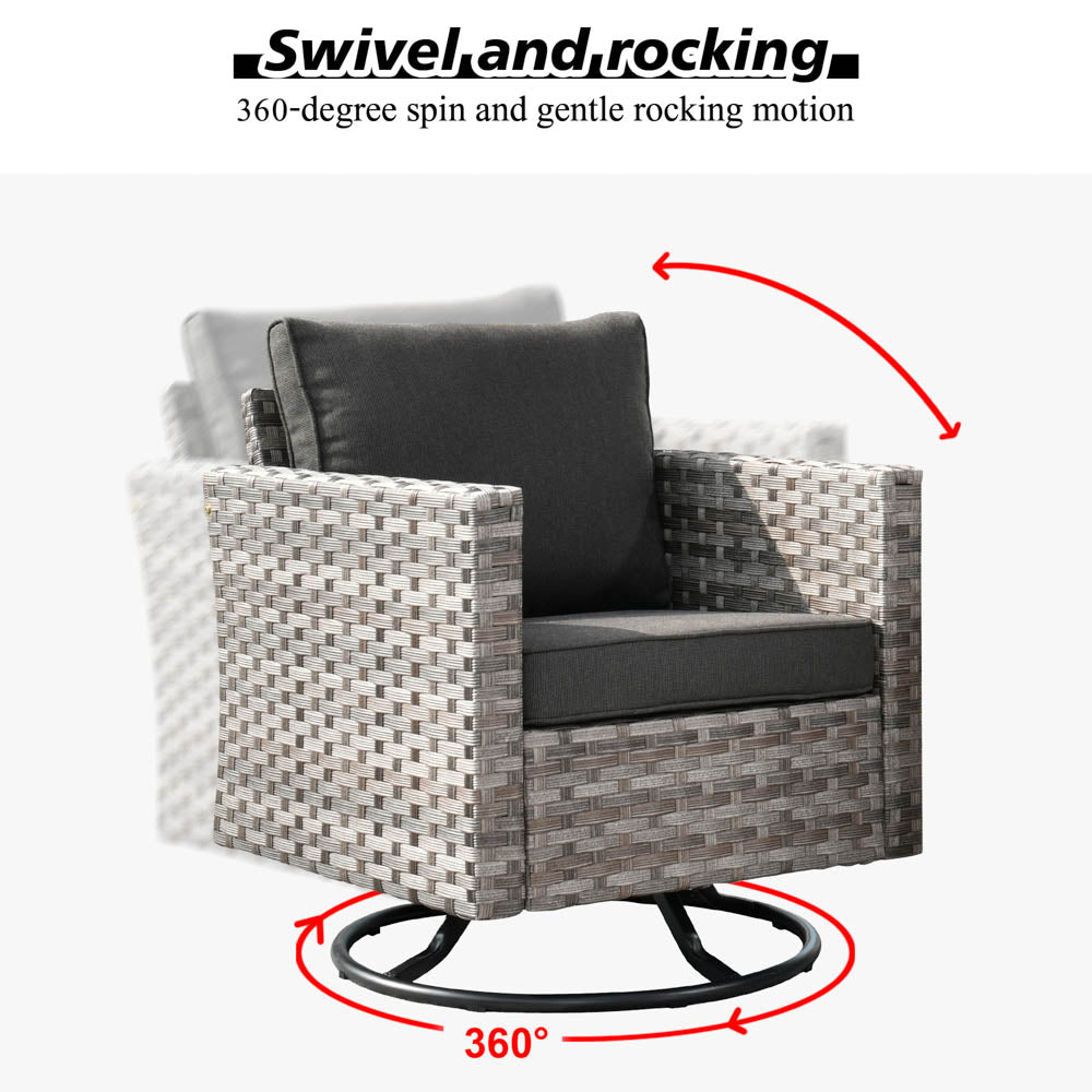 OVIOS Rocking Chair Outdoor Table and Chairs matching BBR broad handrails series