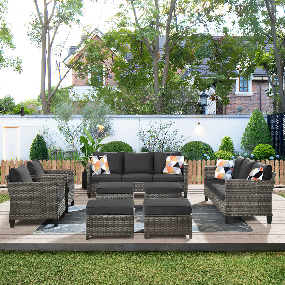 OVIOS Patio Furniture Set New Vultros 8-Piece High Back with Cushions