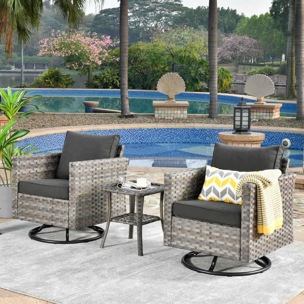 OVIOS Rocking Chair Outdoor Table and Chairs matching BBR broad handrails series