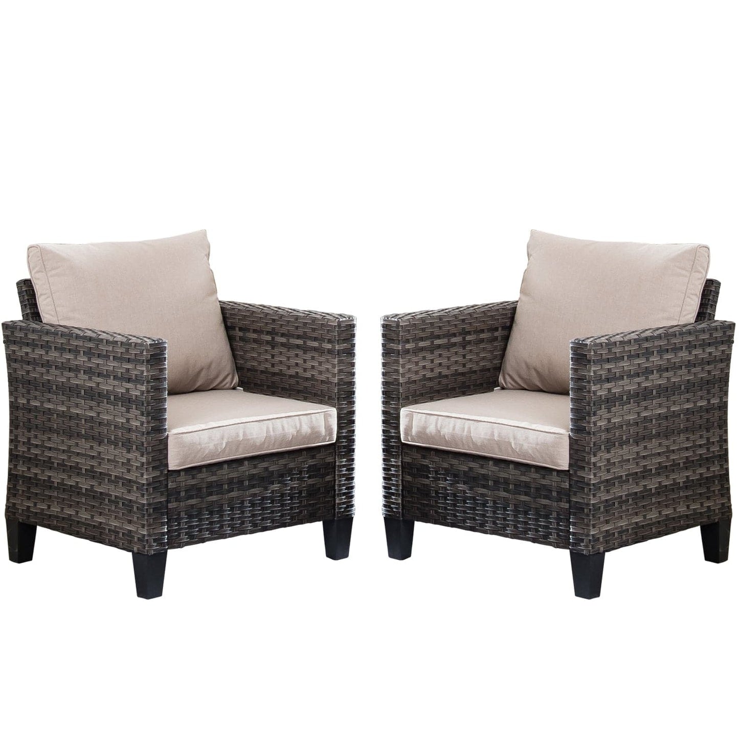 OVIOS Patio Chairs New Vultros 2-Piece High Back Square Shape Armrest