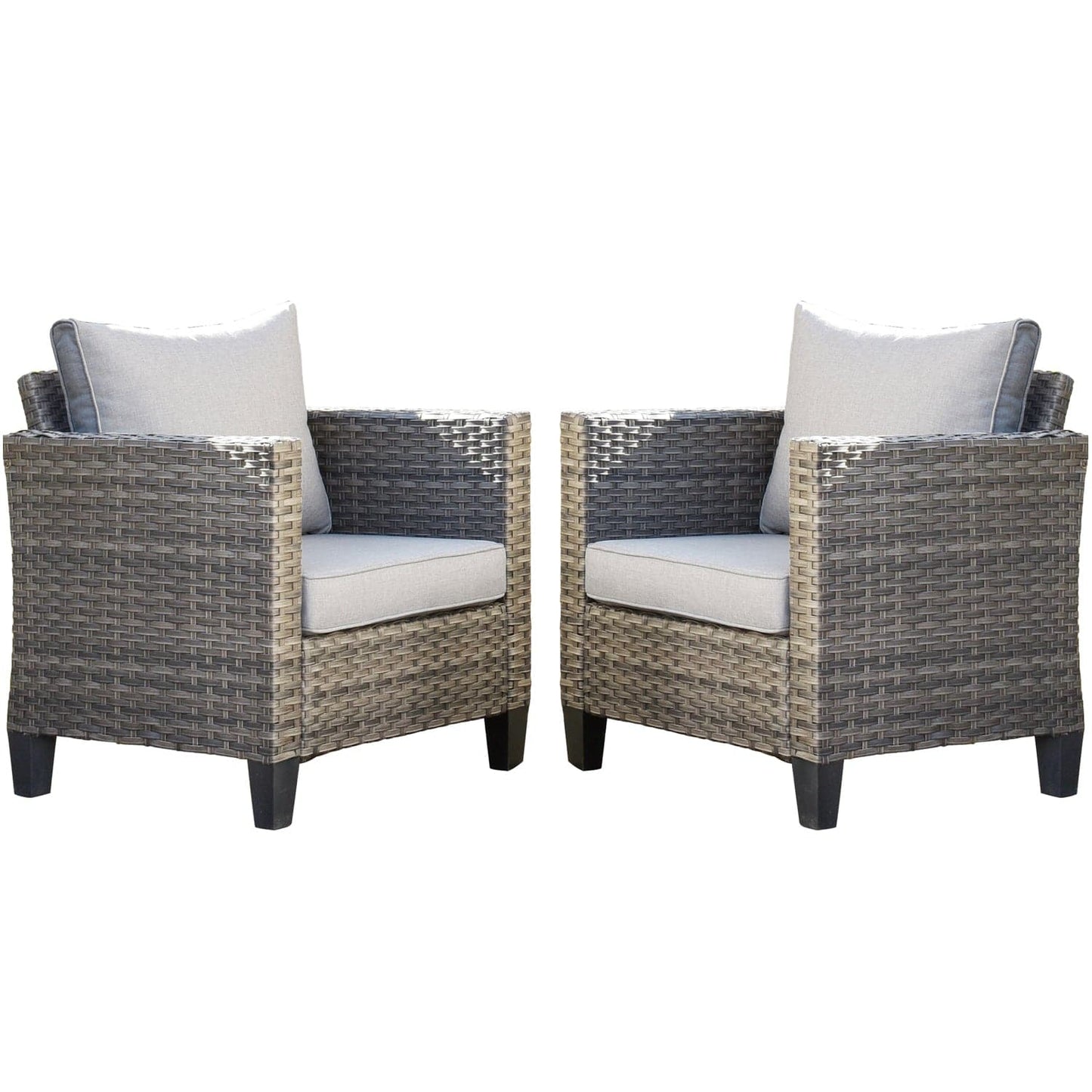 OVIOS Patio Chairs New Vultros 2-Piece High Back Square Shape Armrest