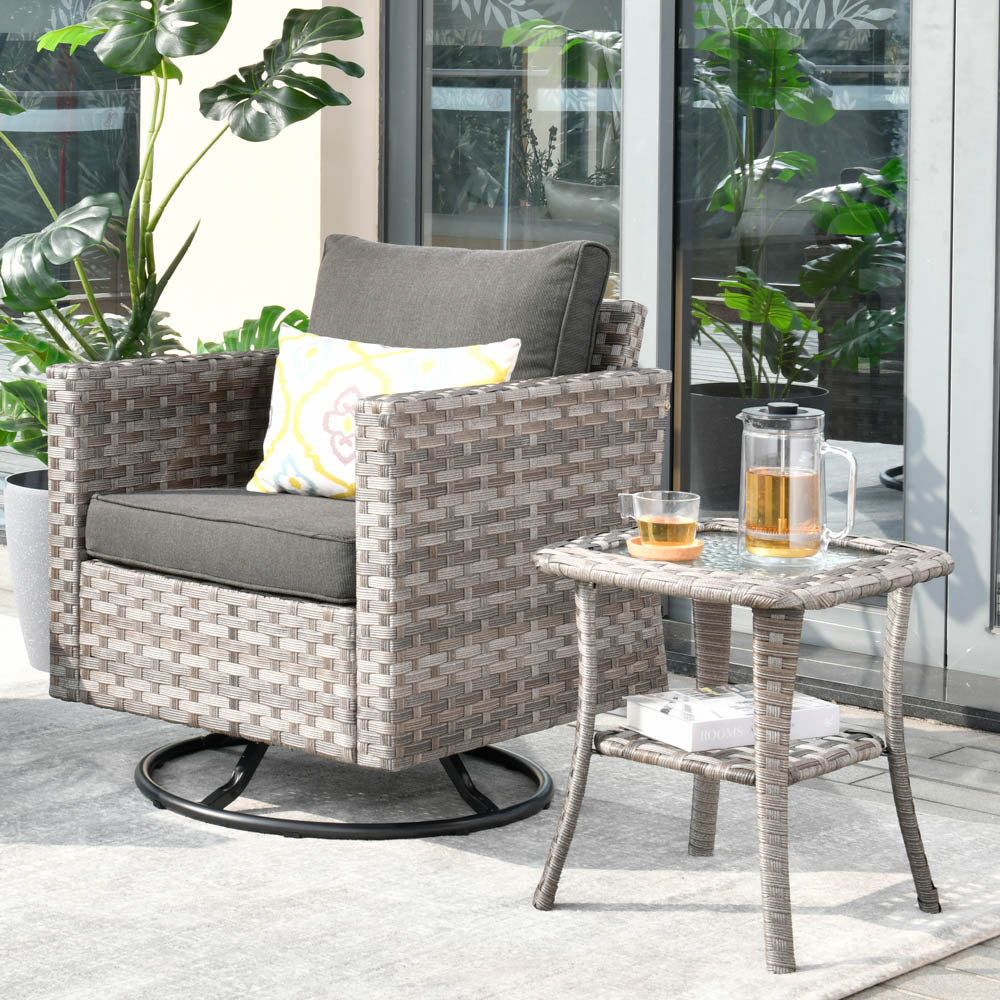 OVIOS Rocking Chair Outdoor Table and Chairs matching BBR broad handrails series