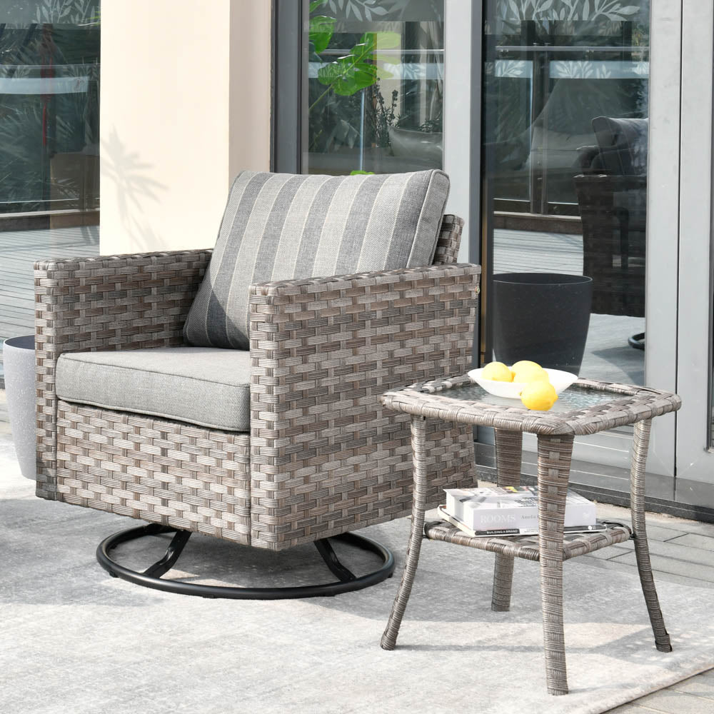 OVIOS Rocking Chair Outdoor Table and Chairs matching BBR broad handrails series