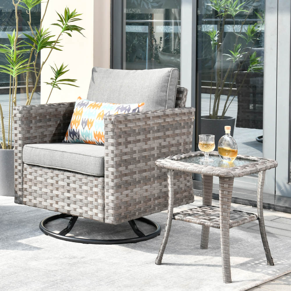 OVIOS Rocking Chair Outdoor Table and Chairs matching BBR broad handrails series