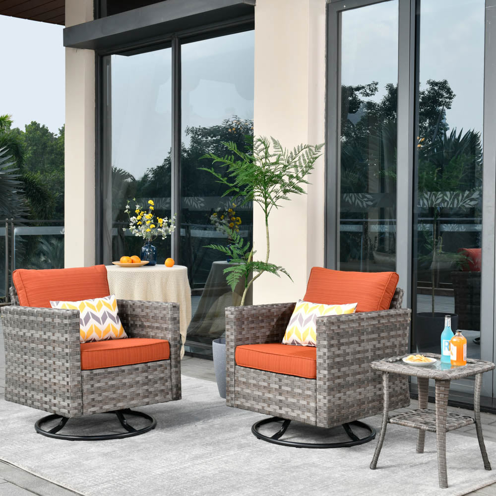 OVIOS Rocking Chair Outdoor Table and Chairs matching BBR broad handrails series