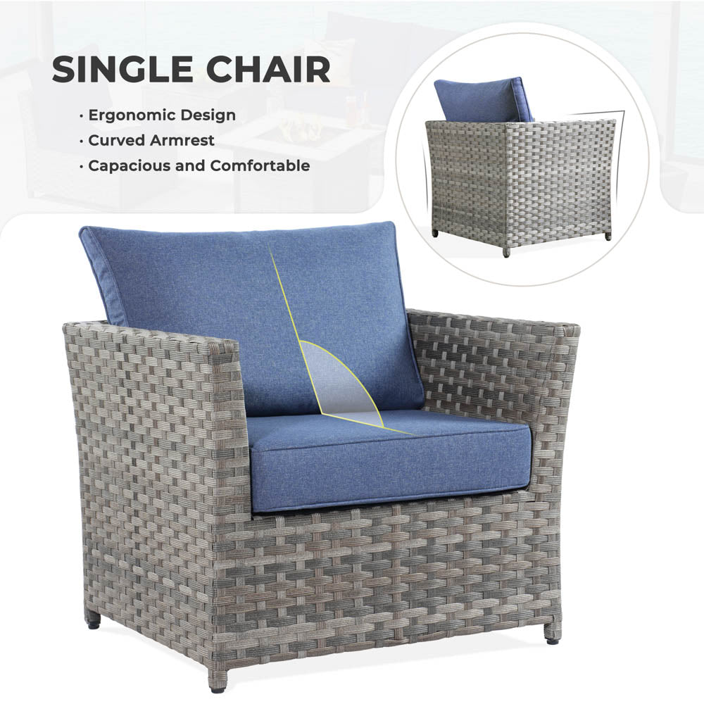 OVIOS New Rimaru Series Patio Furniture Set 9-Piece include Swivel Chairs Set Partially Assembled