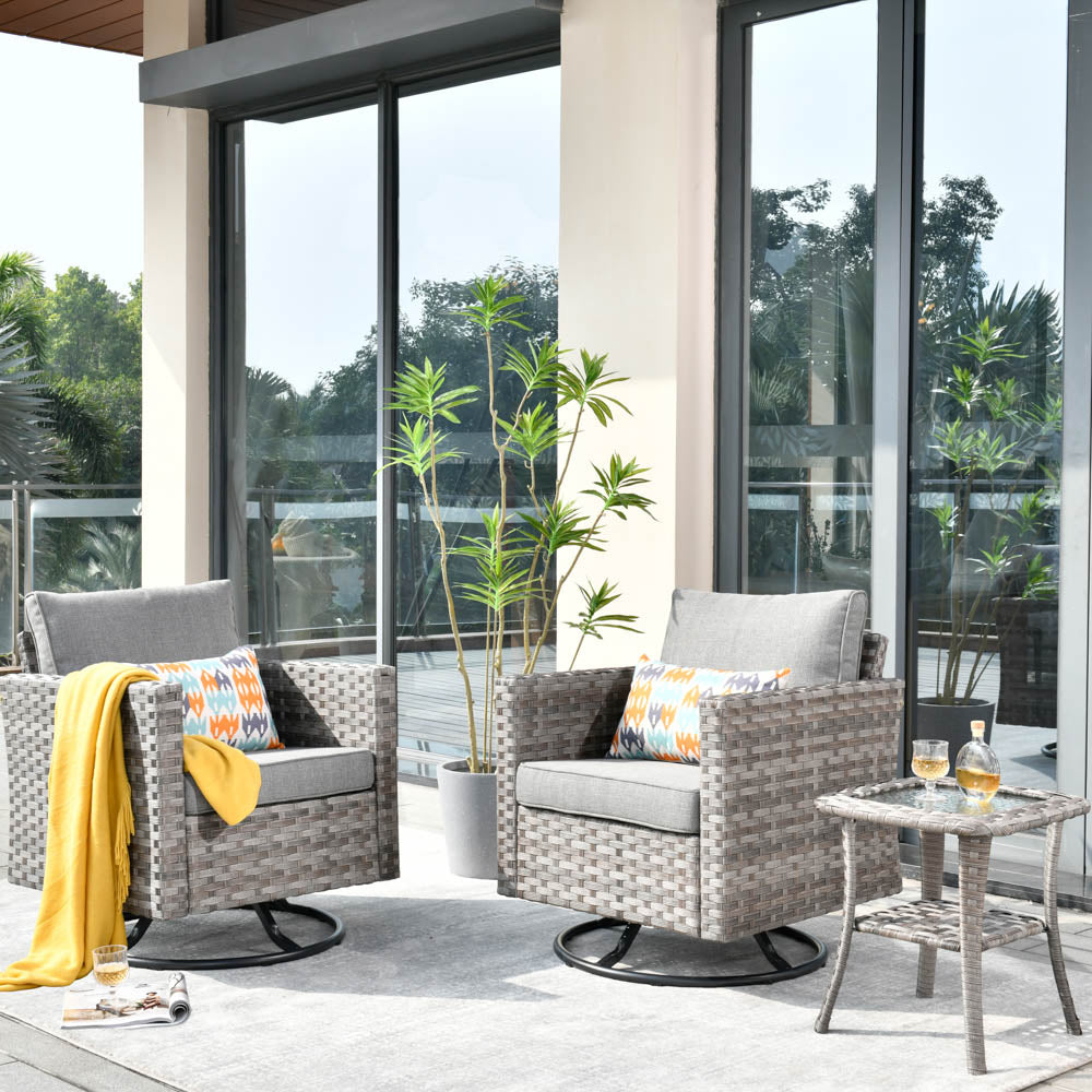 OVIOS Rocking Chair Outdoor Table and Chairs matching BBR broad handrails series