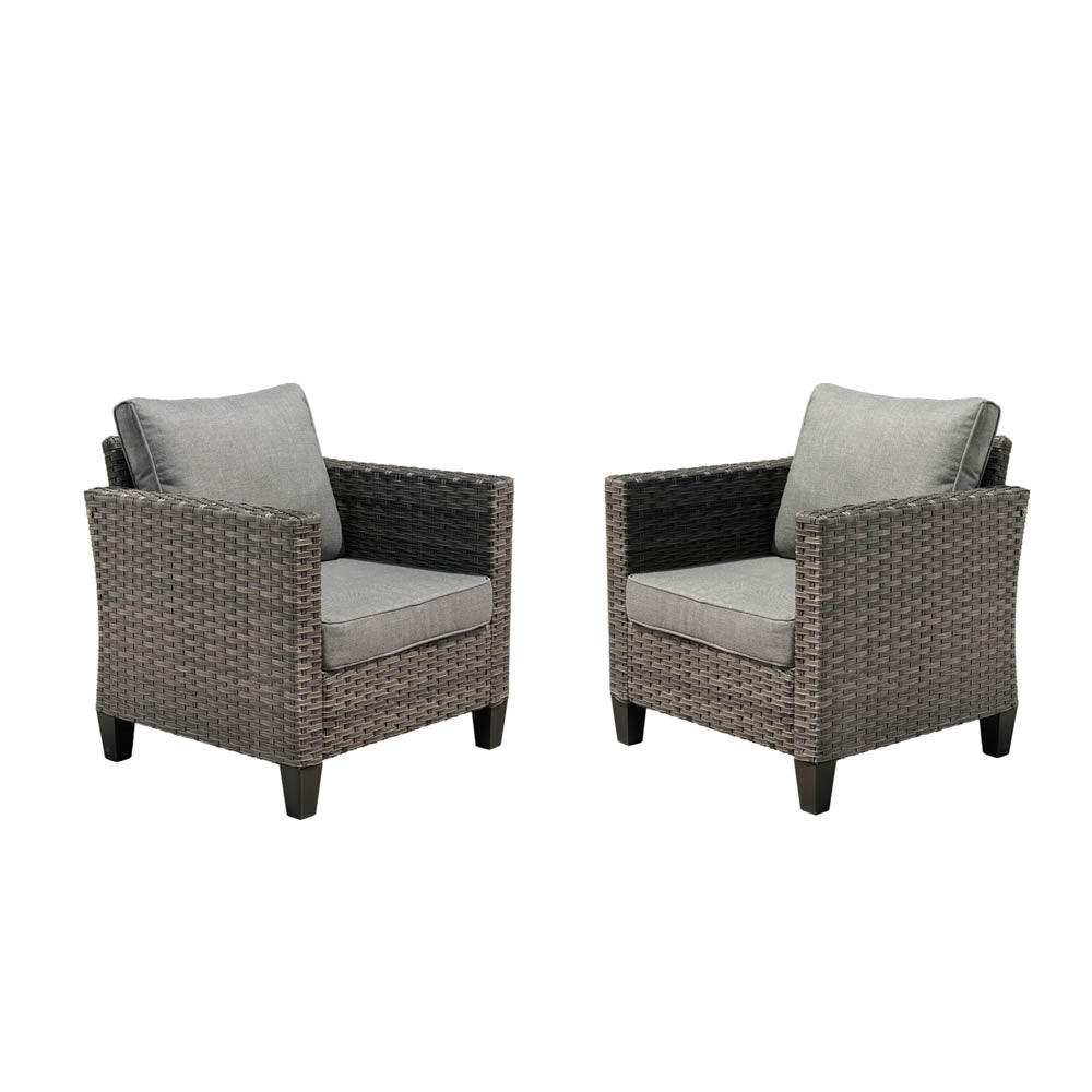 OVIOS Patio Chairs New Vultros 2-Piece High Back Square Shape Armrest
