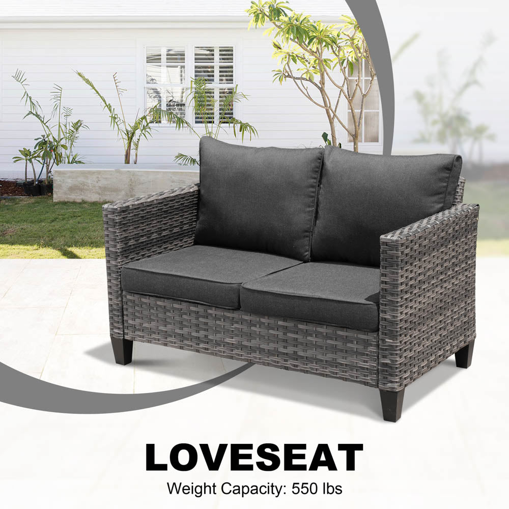 OVIOS Patio Vultros 8-Piece Set With Swivel Chair and Rectangle 42'' Propane Fire Pit Table