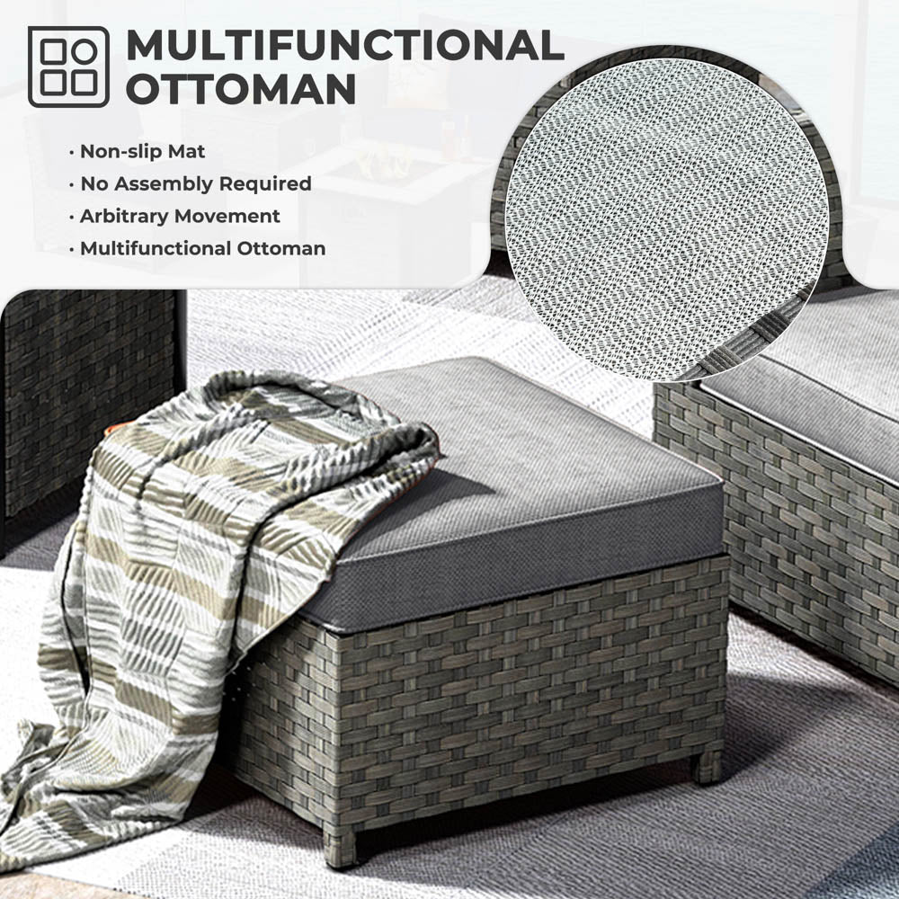 OVIOS New Rimaru Series Patio Furniture Set 9-Piece include Swivel Chairs Set Partially Assembled