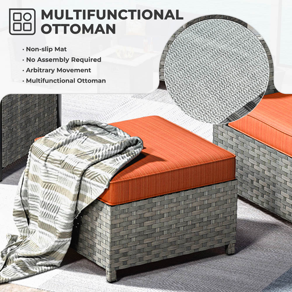 OVIOS New Rimaru Series Patio Furniture Set 9-Piece include Swivel Chairs Set Partially Assembled