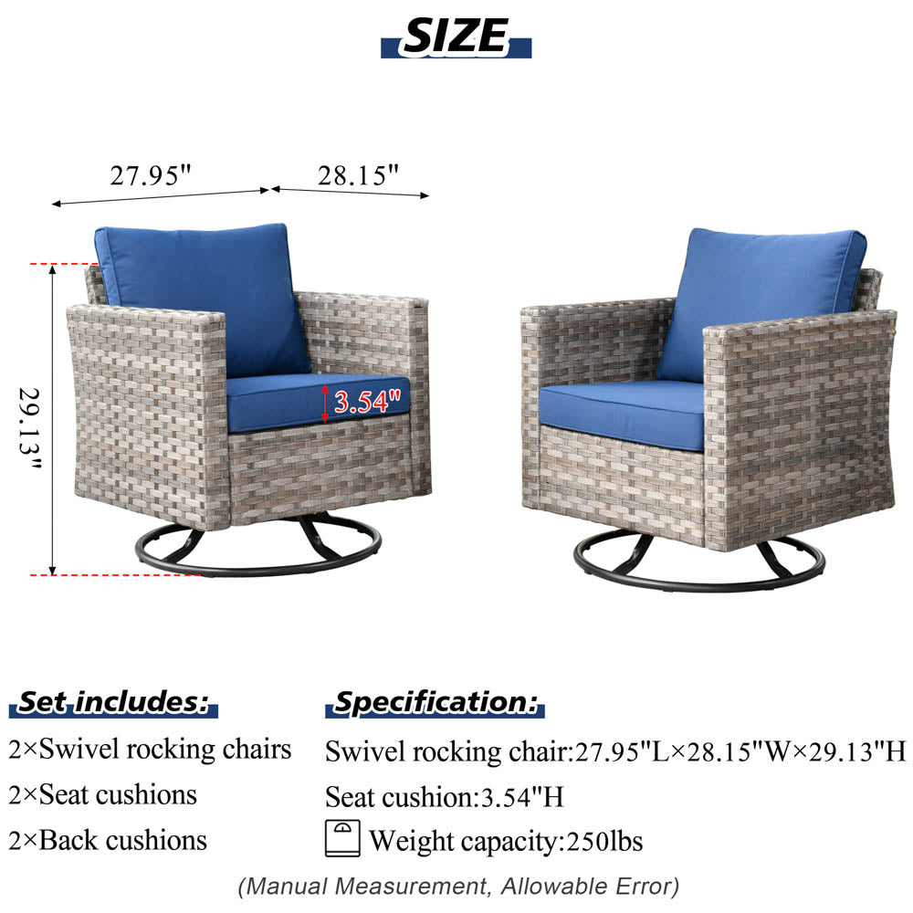 OVIOS Rocking Chair Outdoor Table and Chairs matching BBR broad handrails series