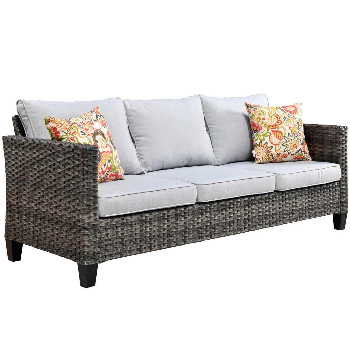 OVIOS Patio Vultros 8-Piece Conversation Set with 30'' Propane Fire Pit Table