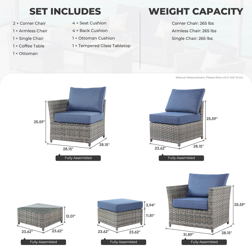 OVIOS Patio Furniture Set New Rimaru 6-Piece, Fully Assembled
