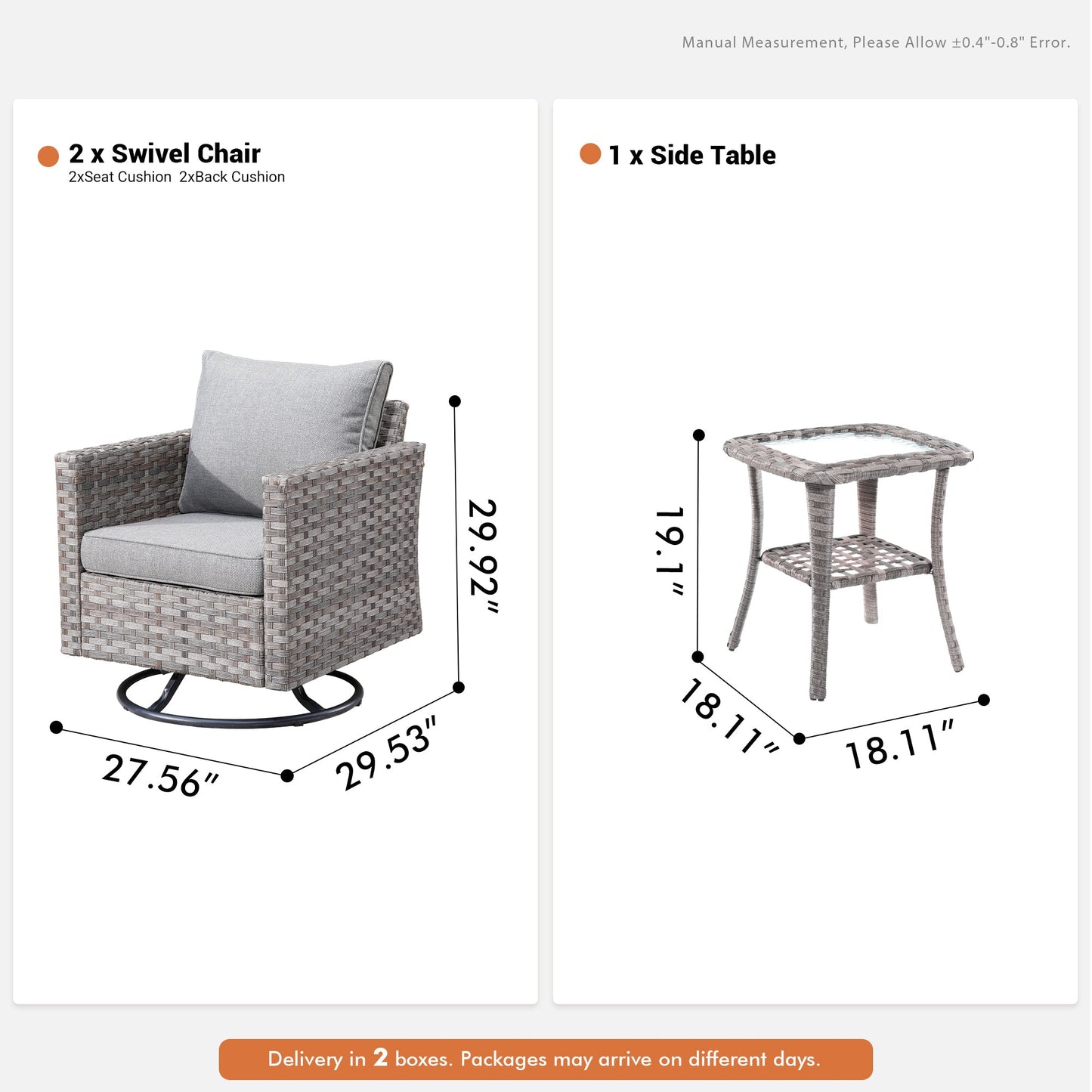 OVIOS Rocking Chair Outdoor Table and Chairs matching BBR broad handrails series