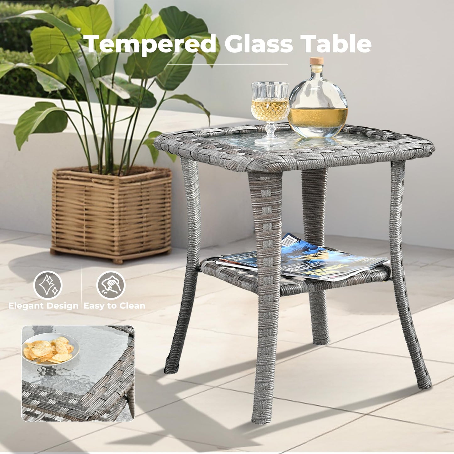 OVIOS 9-Piece Outdoor Furniture Set with 7.68'' Wide Armrests