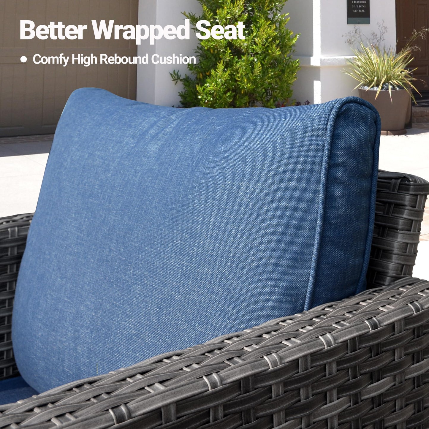 OVIOS Patio Furniture Set New Vultros 7-Piece High Back with Cushions