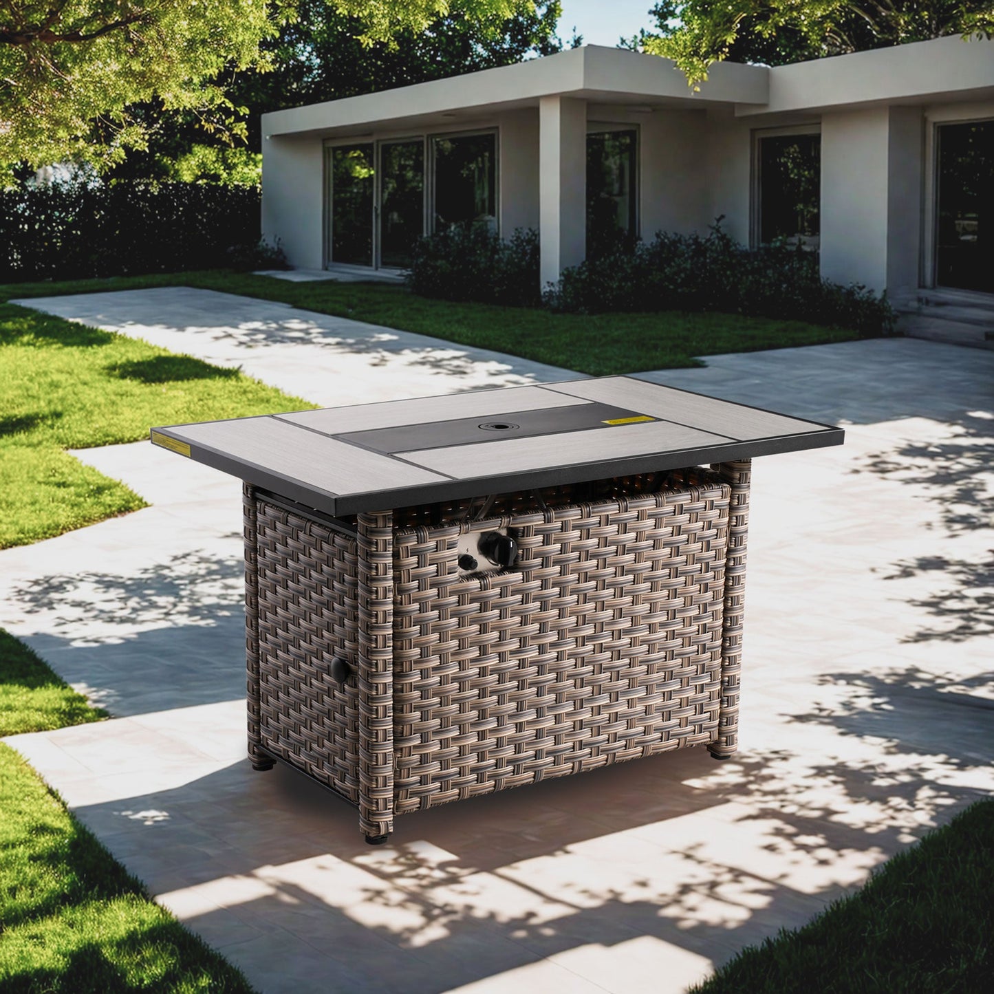 Ovios 42'' Rectangle Propane Fire Pit Table for PAD/SKT/TBS Series