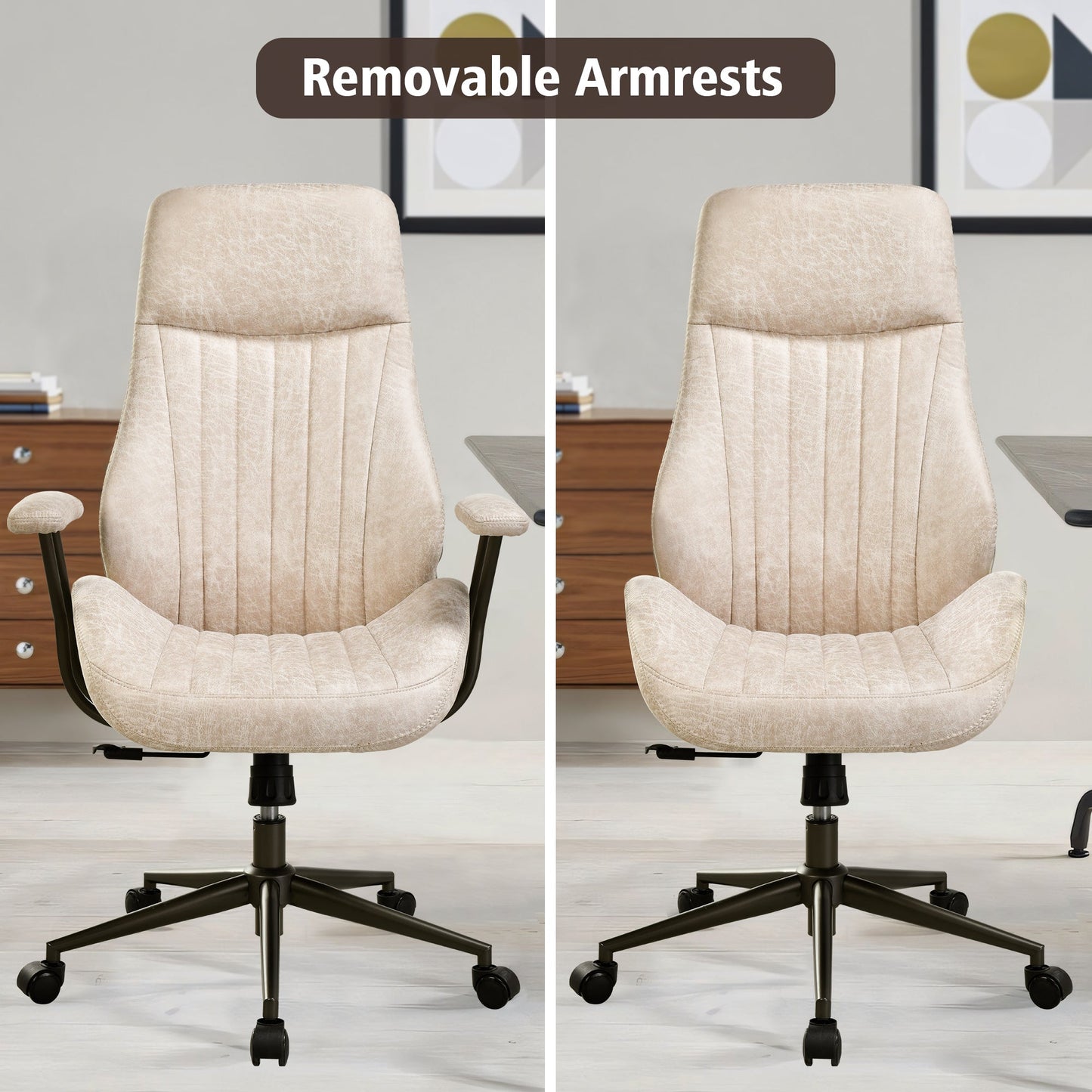 OVIOS Office Chair Ergonomic High Back Suede Fabric for Executive or Home Office