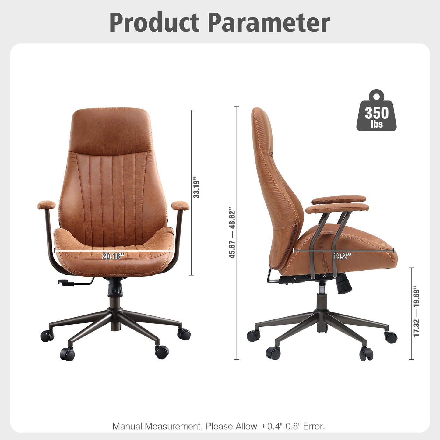 OVIOS Office Chair Ergonomic High Back Suede Fabric for Executive or Home Office