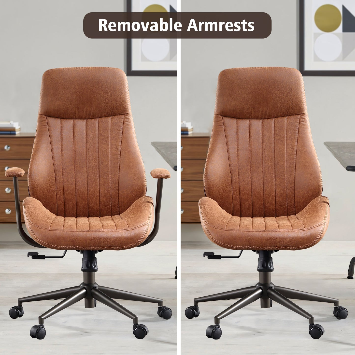 OVIOS Office Chair Ergonomic High Back Suede Fabric for Executive or Home Office