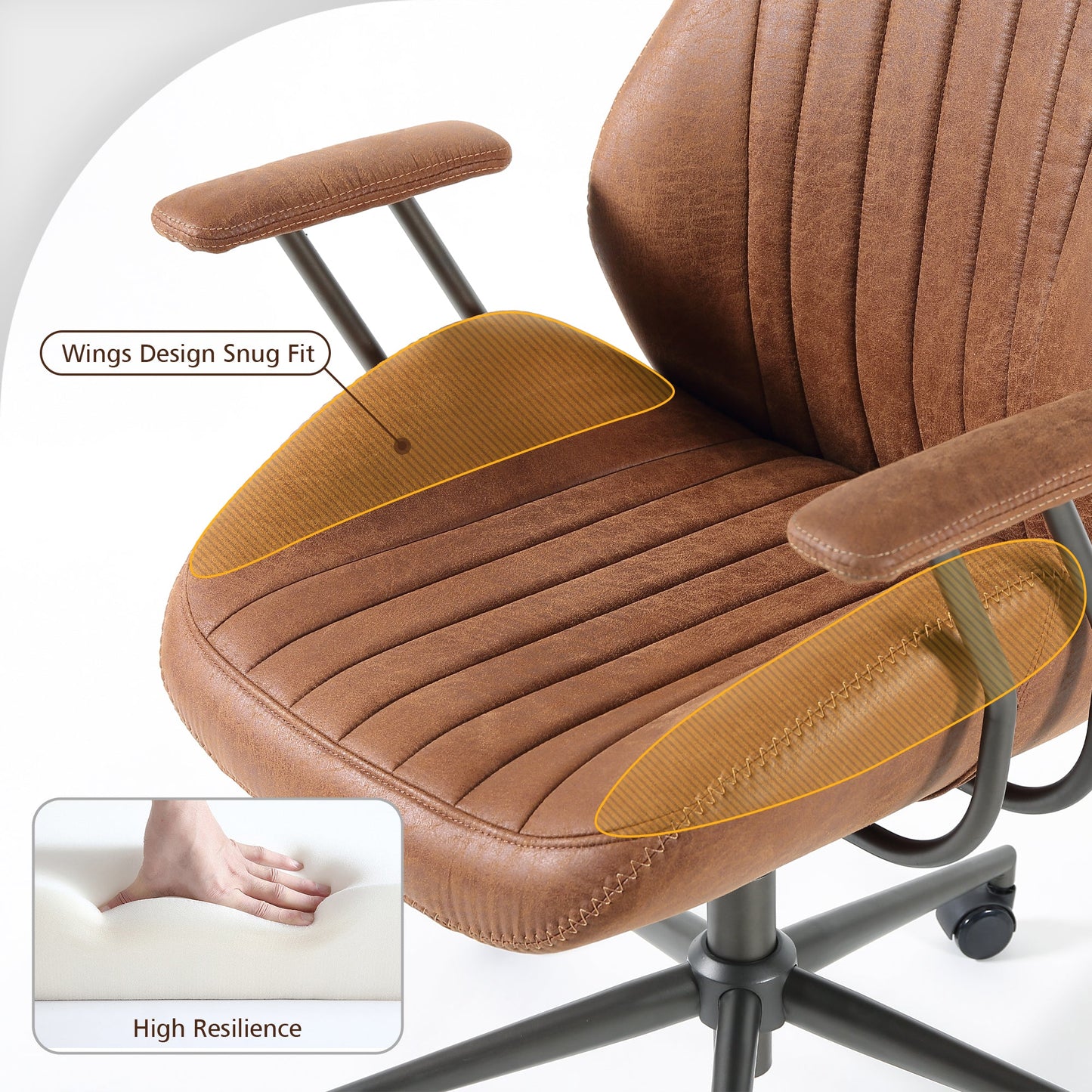 OVIOS Office Chair Ergonomic High Back Suede Fabric for Executive or Home Office