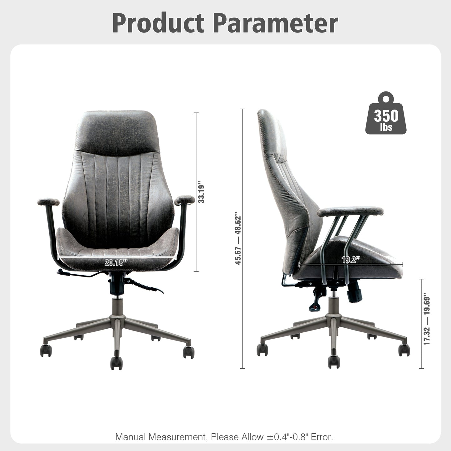 OVIOS Office Chair Ergonomic High Back Suede Fabric for Executive or Home Office