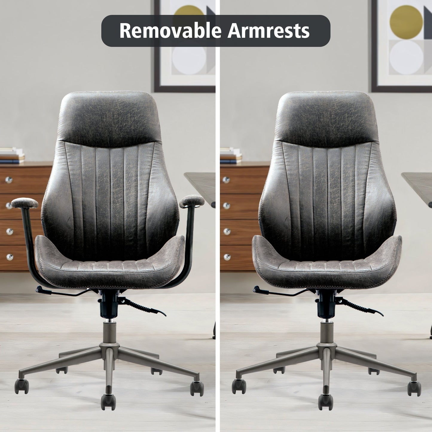OVIOS Office Chair Ergonomic High Back Suede Fabric for Executive or Home Office