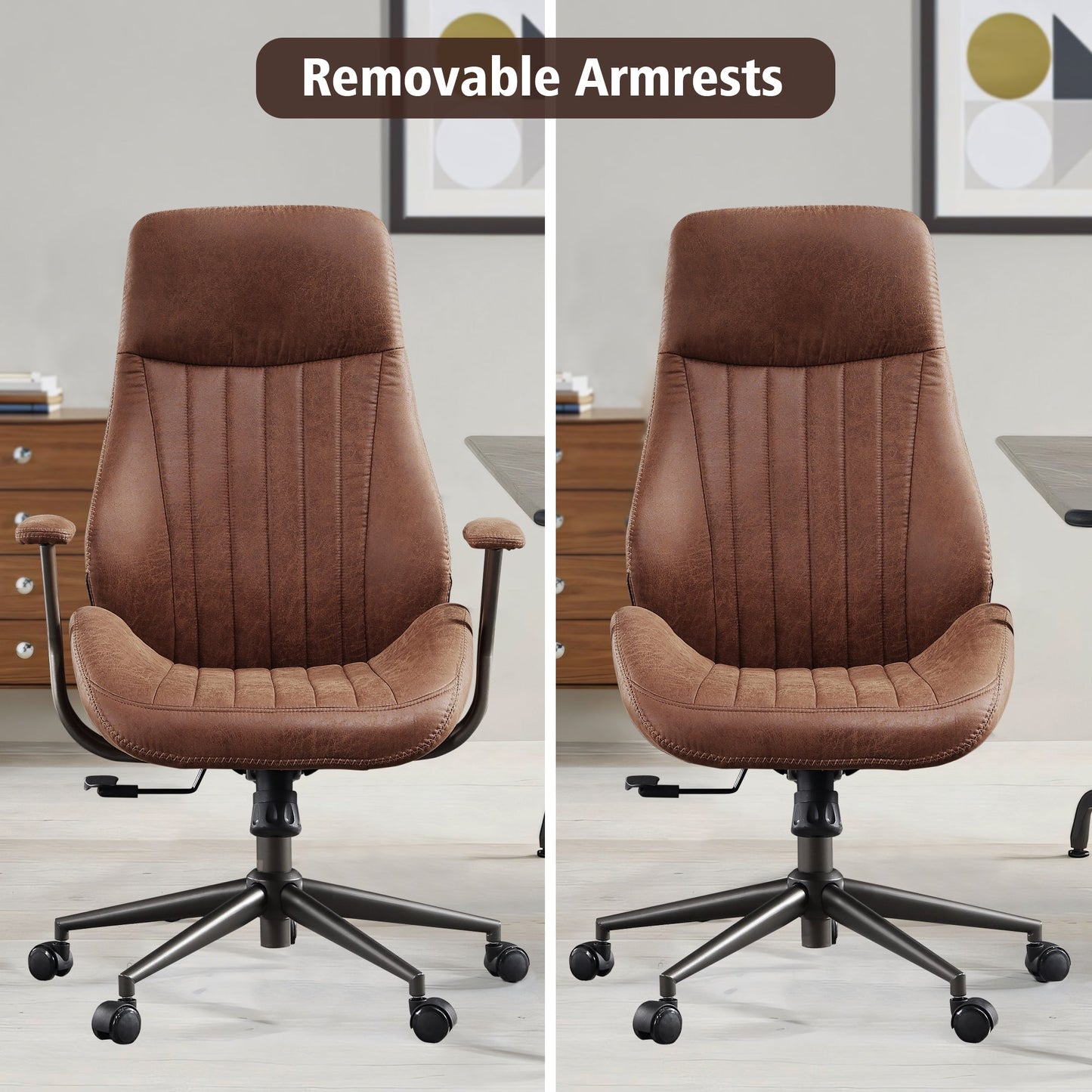 OVIOS Office Chair Ergonomic High Back Suede Fabric for Executive or Home Office