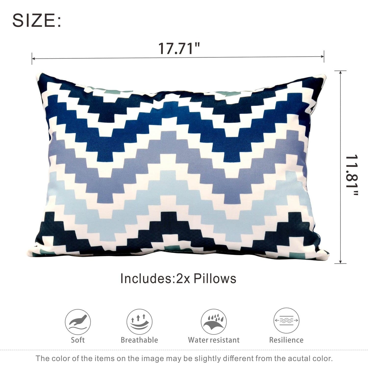 OVIOS 17.7'' x 11.8'' Rectangular Pillow Cover & Insert (Set of 2)