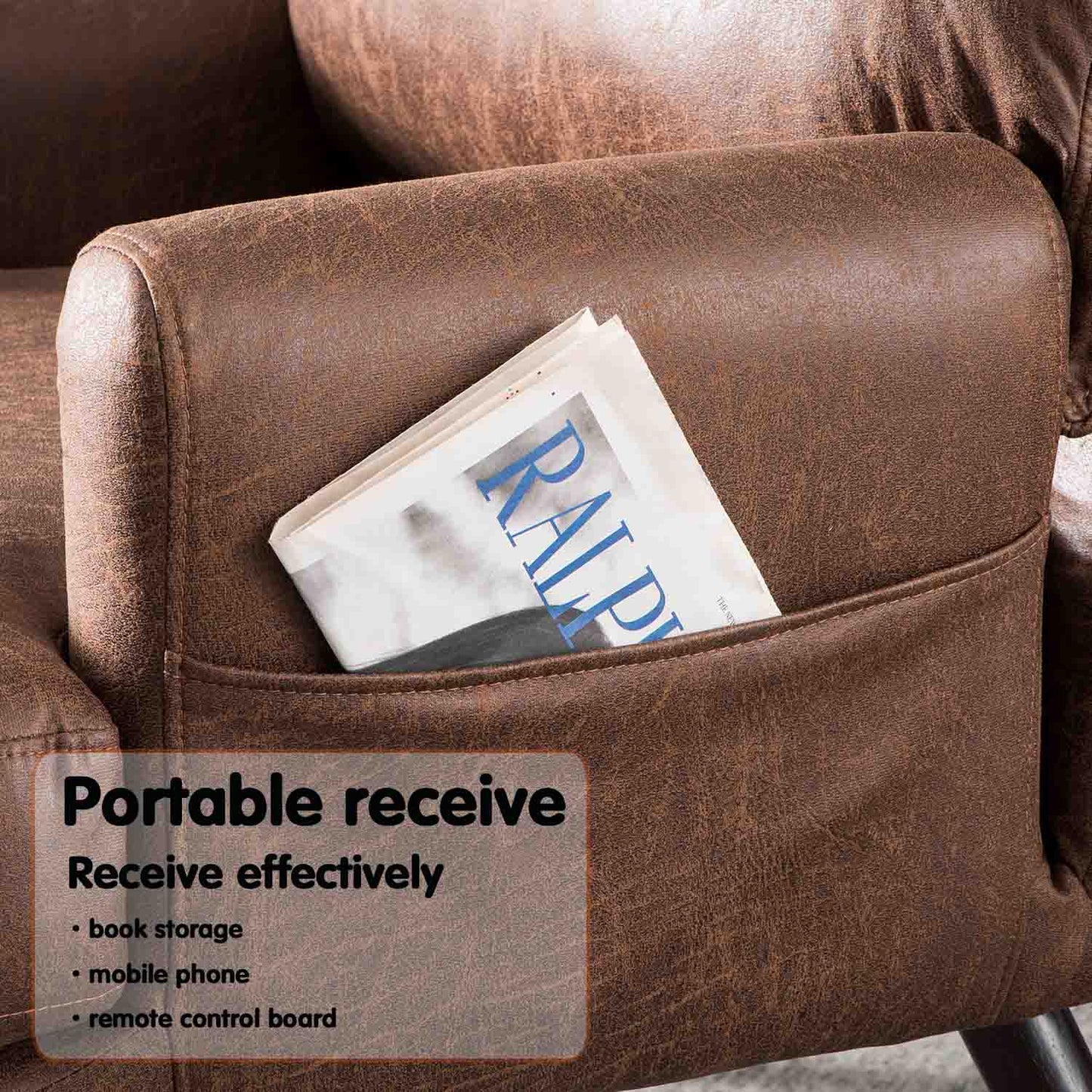 OVIOS Living Room Accent Chair with Ottoman, 6 Angles Adjustable