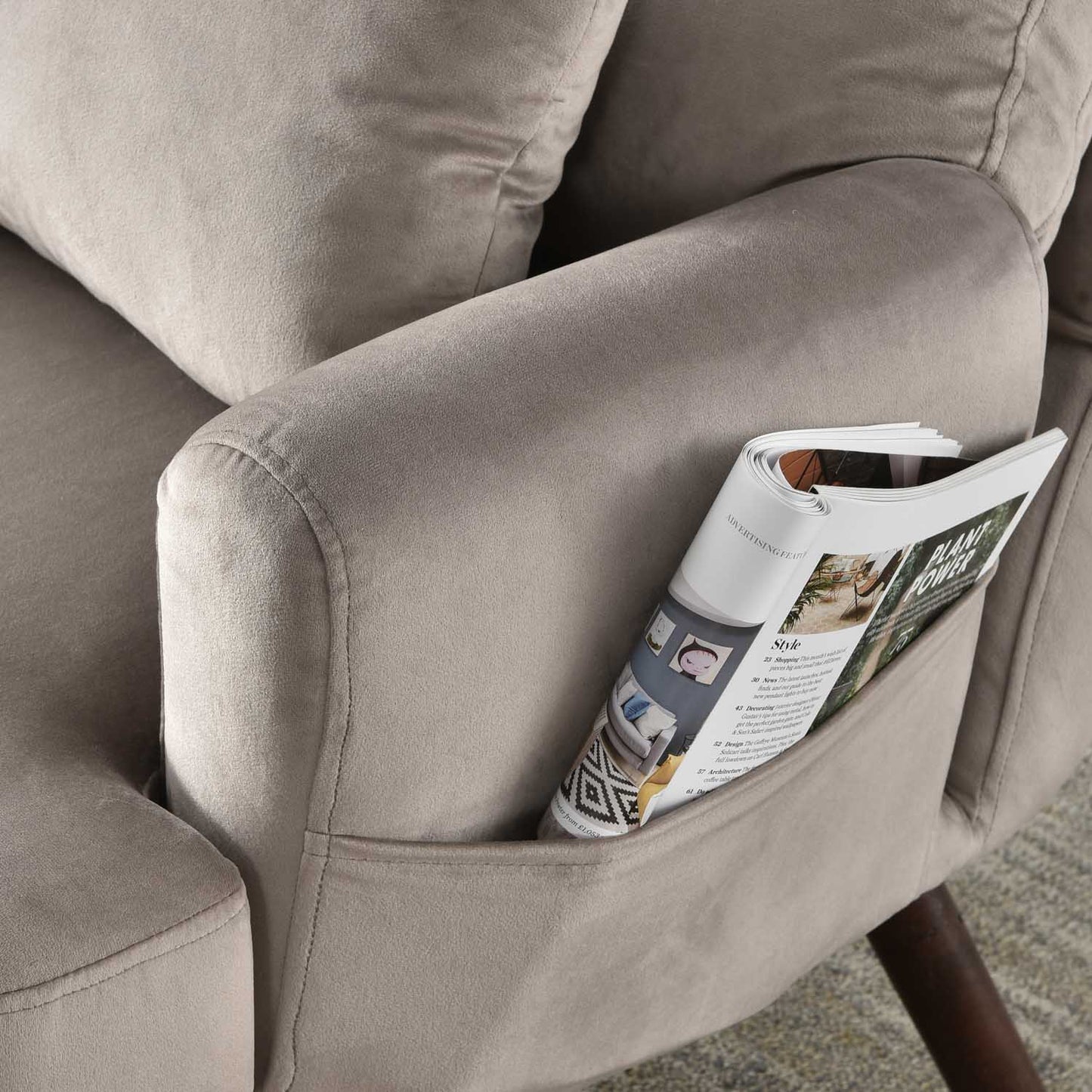 OVIOS Living Room Accent Chair with Ottoman, 6 Angles Adjustable
