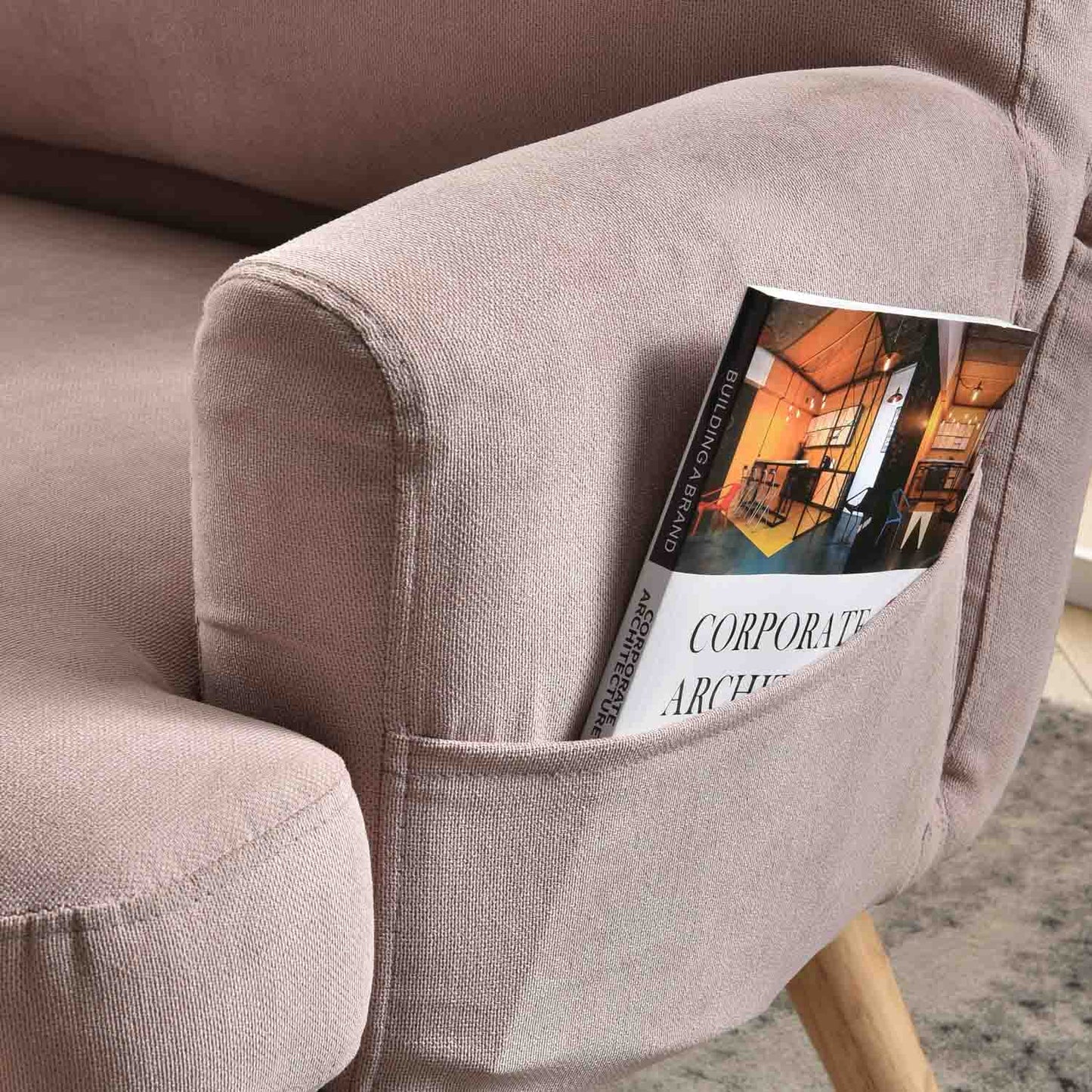 OVIOS Living Room Accent Chair with Ottoman, 6 Angles Adjustable