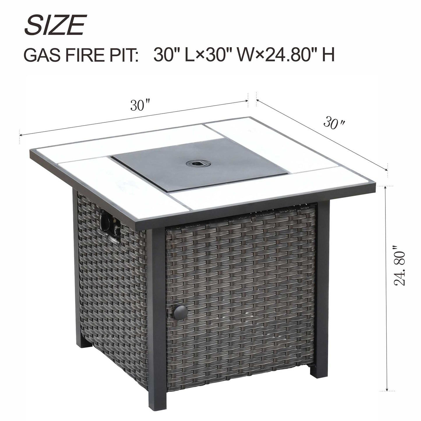 OVIOS Patio Outdoor 30'' Fire Pit Table for GRS/NTC/HOP/NDS Series