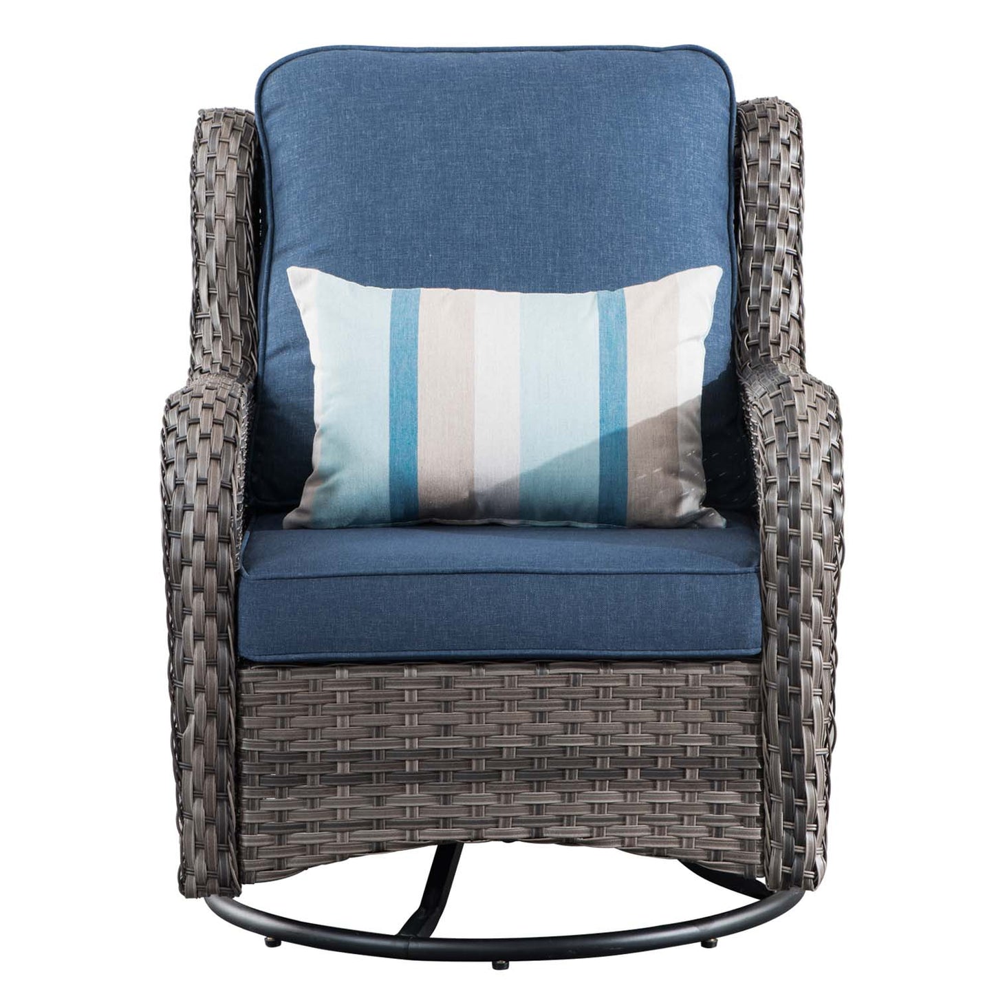 OVIOS Outdoor Furniture 6-Piece with 30'' Fire Pit Table and Kenard 2 Rocking Chairs