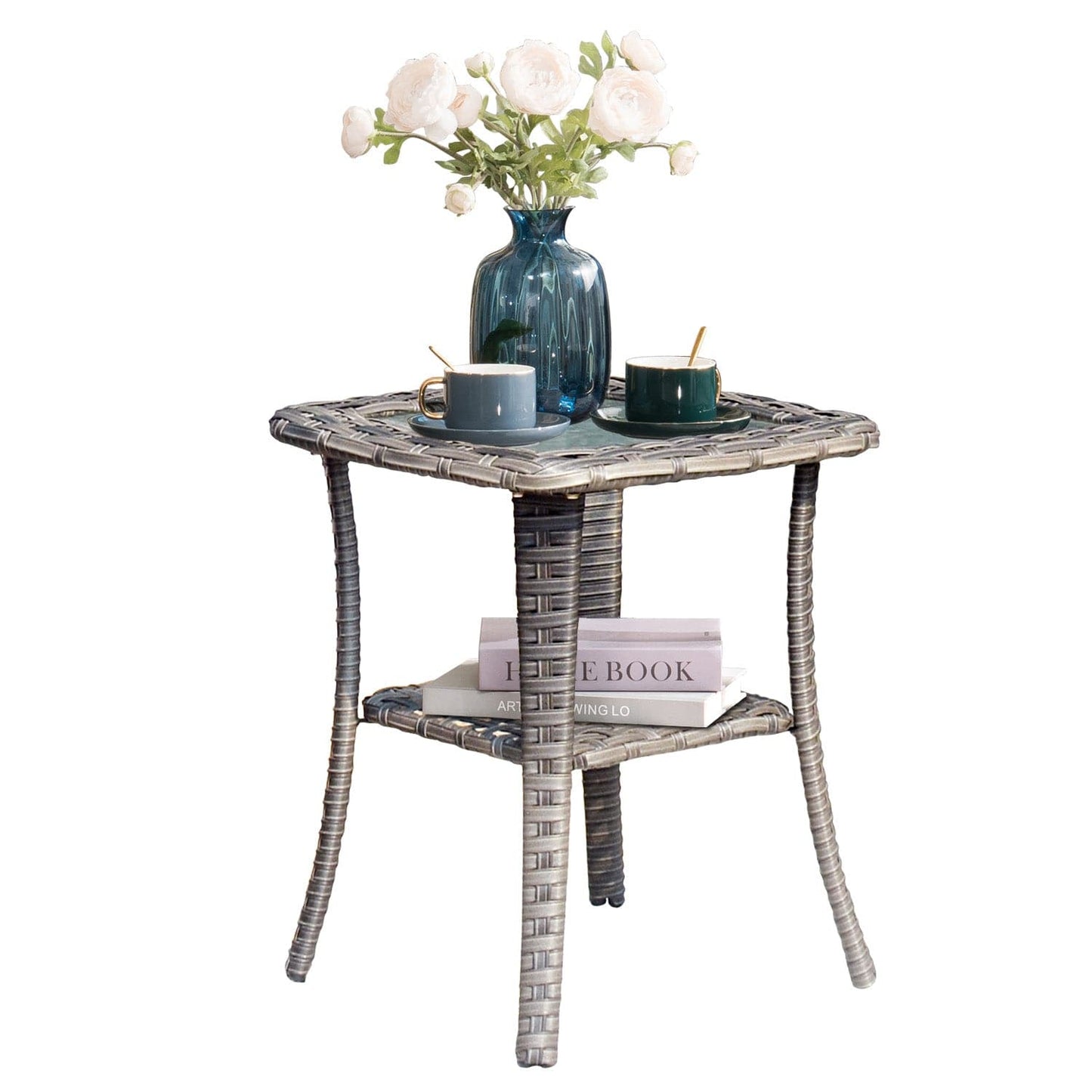 OVIOS Balcony Side Table with Tempered Glass Top for GRS/NTC/HOP/NDS Series