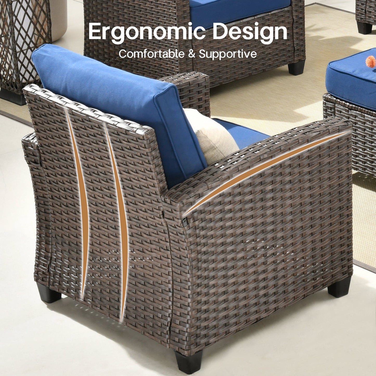 Ovios PRS Series Patio Conversation 5-Piece Set