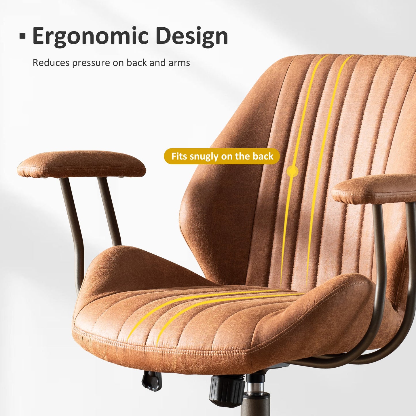 OVIOS Office Chair Suede Fabric for Executive and Home Office Ergonomic Chair