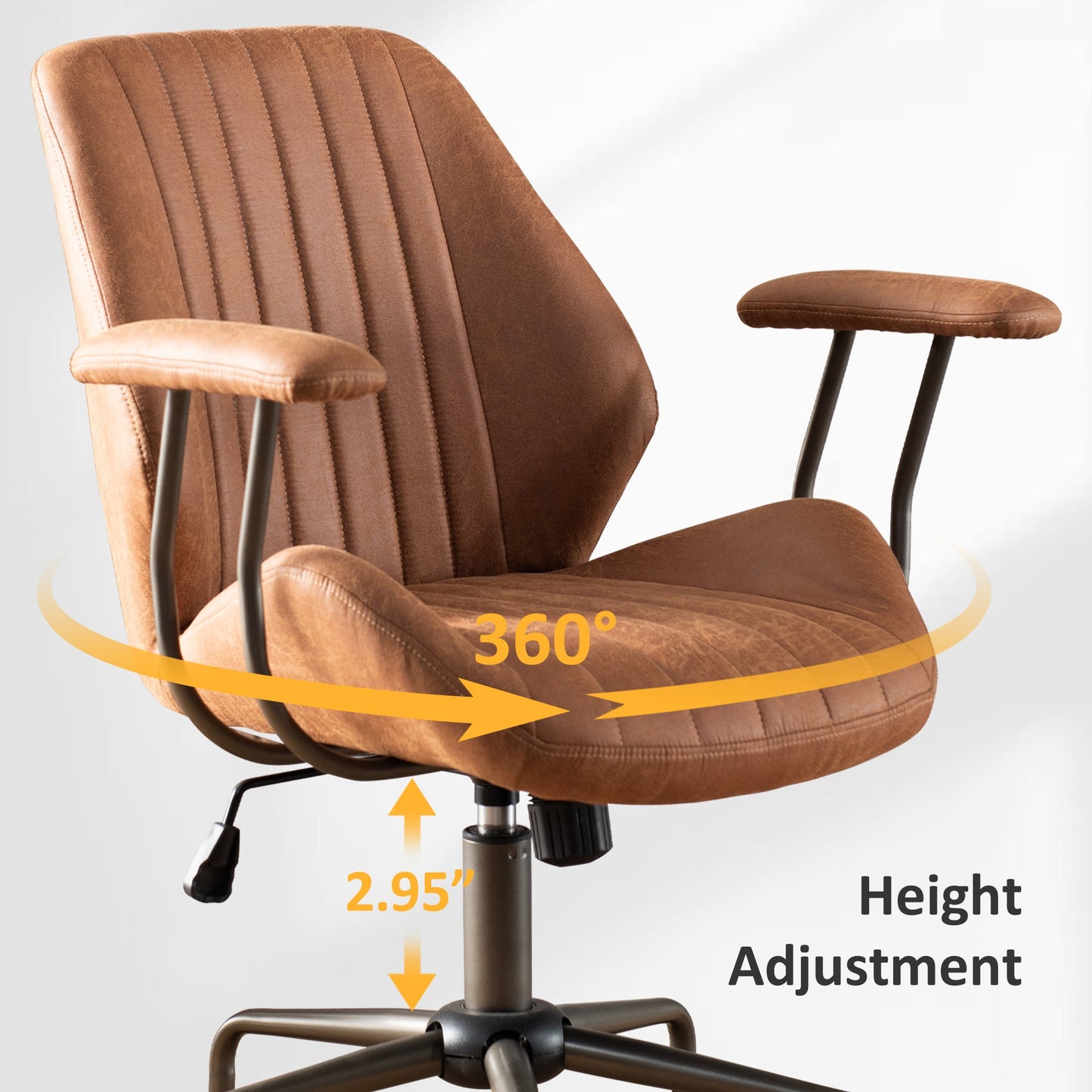 OVIOS Office Chair Suede Fabric for Executive and Home Office Ergonomic Chair
