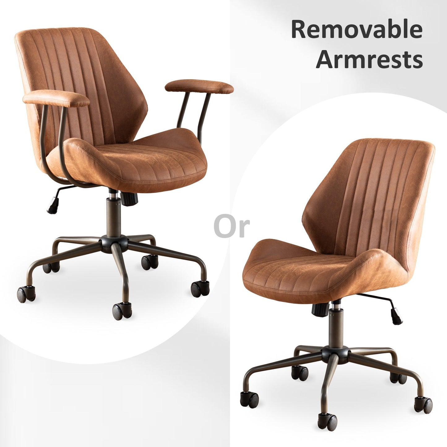 OVIOS Office Chair Suede Fabric for Executive and Home Office Ergonomic Chair