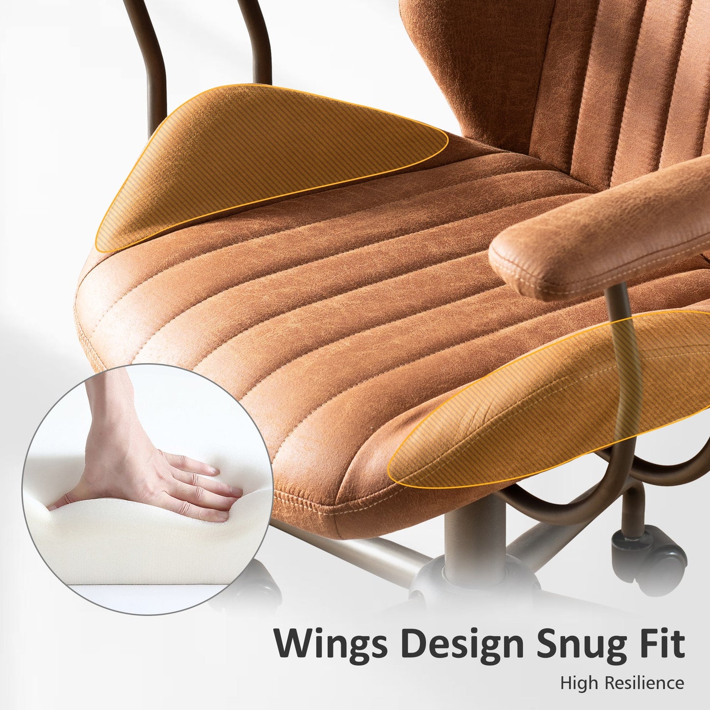 OVIOS Office Chair Suede Fabric for Executive and Home Office Ergonomic Chair