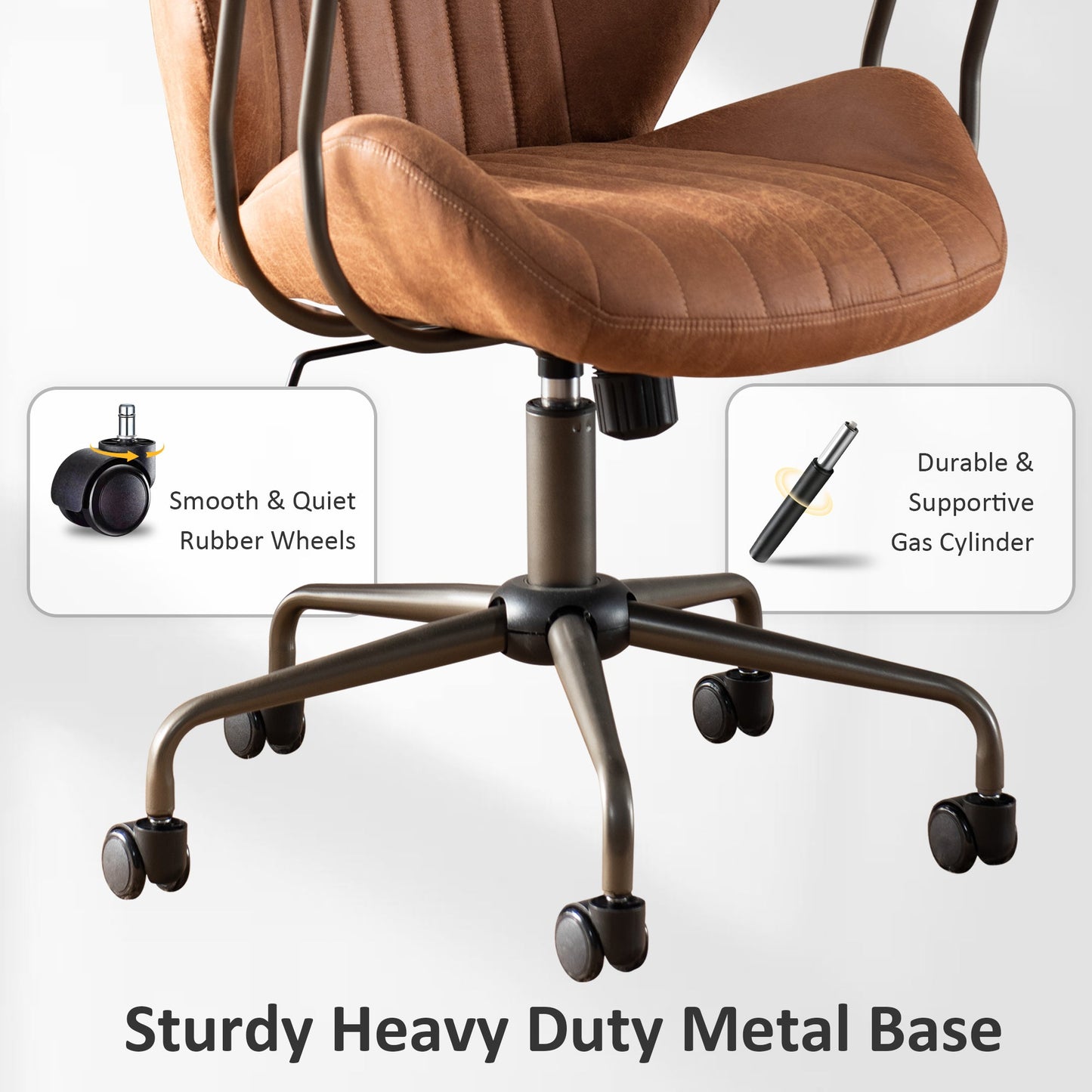 OVIOS Office Chair Suede Fabric for Executive and Home Office Ergonomic Chair