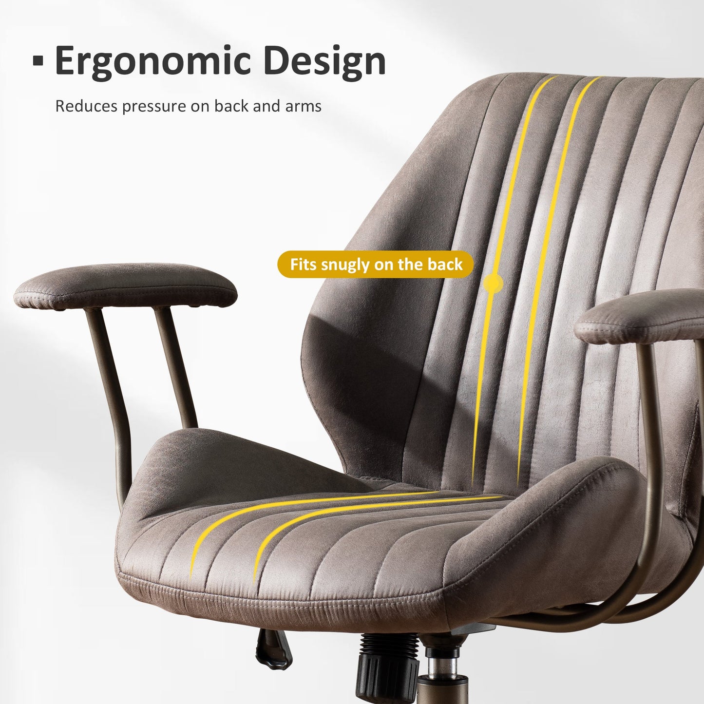 OVIOS Office Chair Suede Fabric for Executive and Home Office Ergonomic Chair