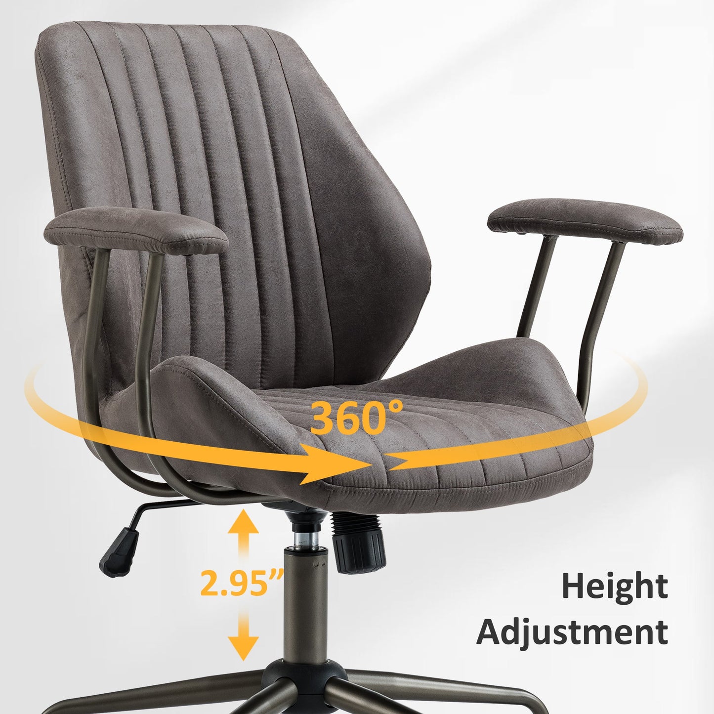 OVIOS Office Chair Suede Fabric for Executive and Home Office Ergonomic Chair
