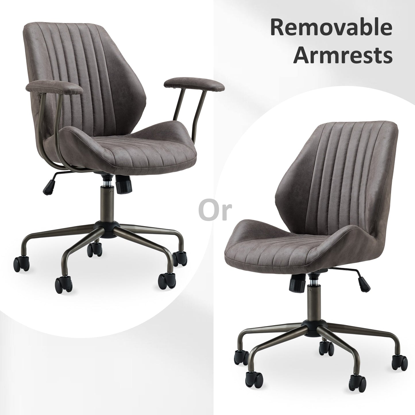 OVIOS Office Chair Suede Fabric for Executive and Home Office Ergonomic Chair