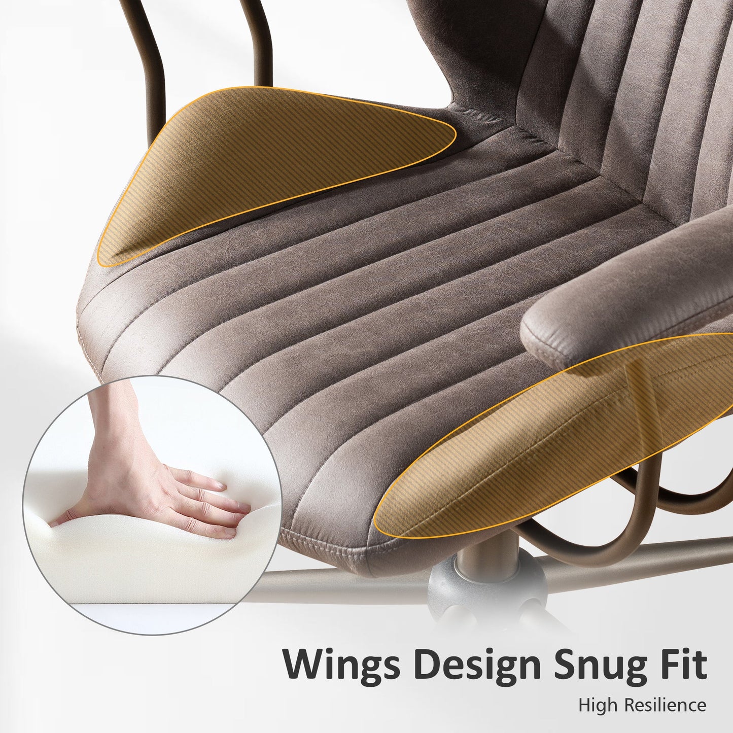 OVIOS Office Chair Suede Fabric for Executive and Home Office Ergonomic Chair