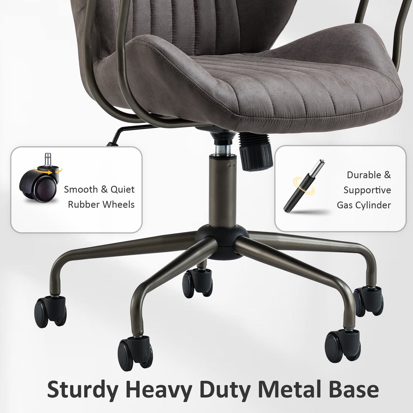 OVIOS Office Chair Suede Fabric for Executive and Home Office Ergonomic Chair